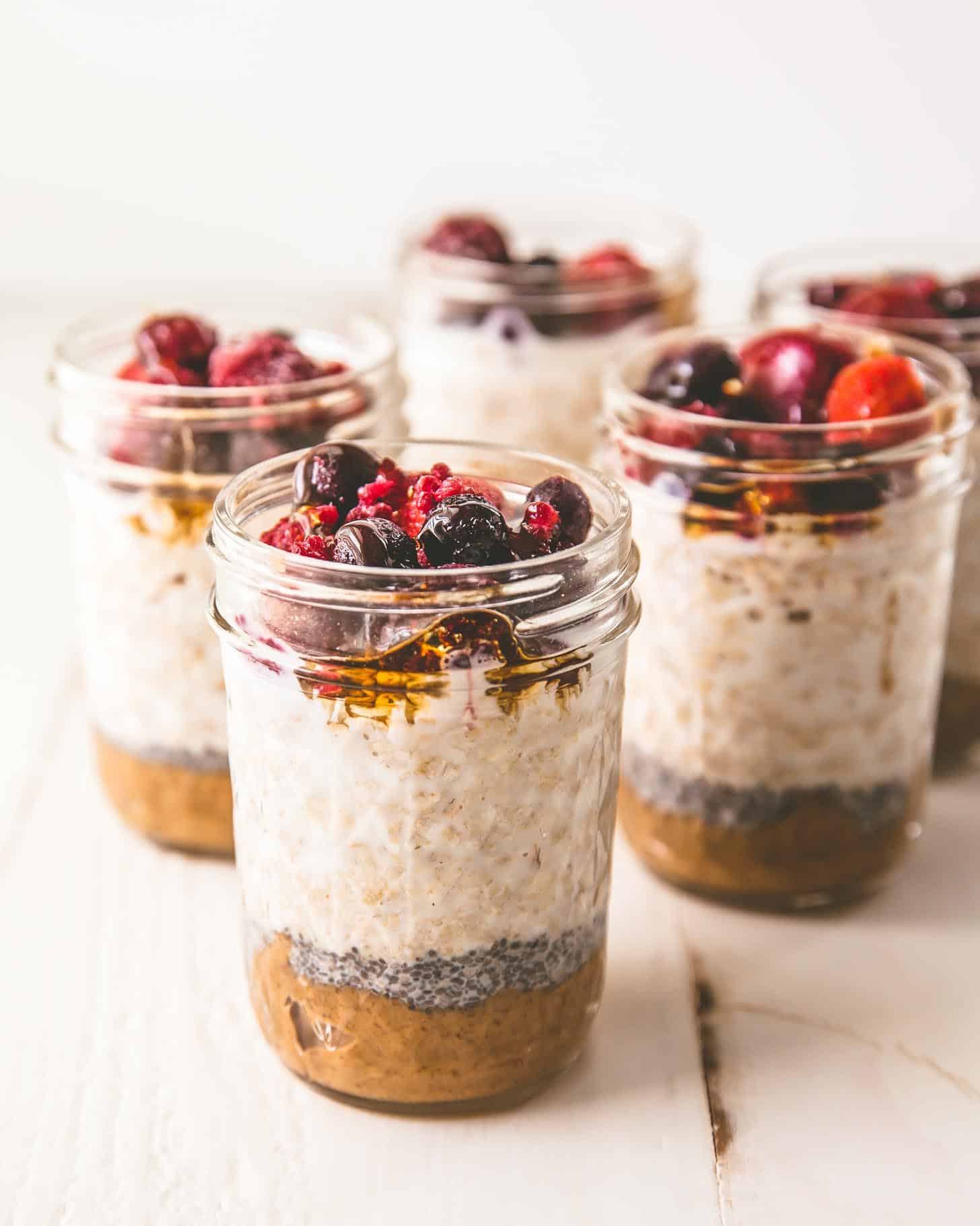 Mason Jar Overnight Oats Trio
